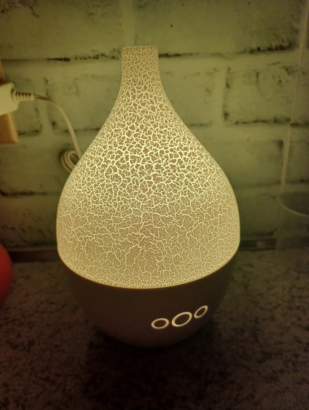 White Crackle Essential Oils Diffuser color changing light Pink Zebra Fragrance